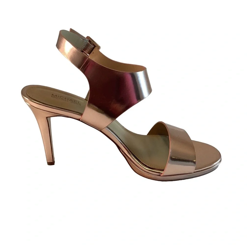 Michael Kors Rose Gold Metallic Leather Heels – Size 7M – 3.75” Heel - Picture 2 of 11